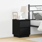 vidaXL Nachtkastje met lade 2 pcs Zwart 39 x 34.5 x 50 cm, Huis en Inrichting, Minder dan 45 cm, Verzenden, Nieuw, Minder dan 55 cm
