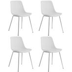 Kunststofstoelen Mave, ergonomisch, 120 kg - wit/chroom, Set, Huis en Inrichting, Stoelen, Verzenden, Nieuw