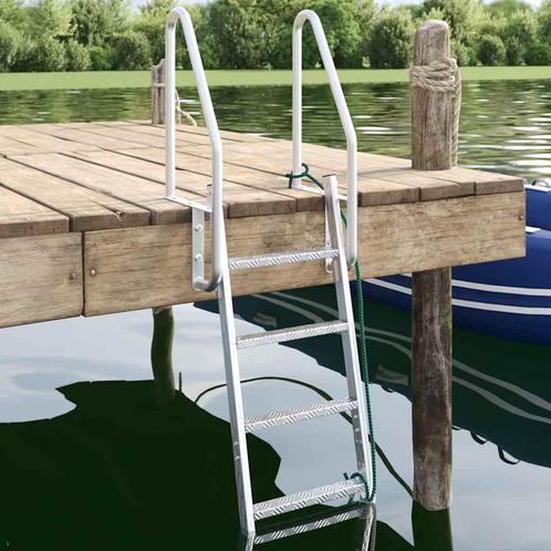 vidaXL Dock ladder Zilver 58 x 77 x 166 cm Aluminium, Watersport en Boten, Bootonderdelen, Nieuw, Verzenden