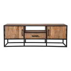 Tv-meubel Mangohout Lowen 165 cm, Verzenden, 150 tot 200 cm, Nieuw, Minder dan 100 cm