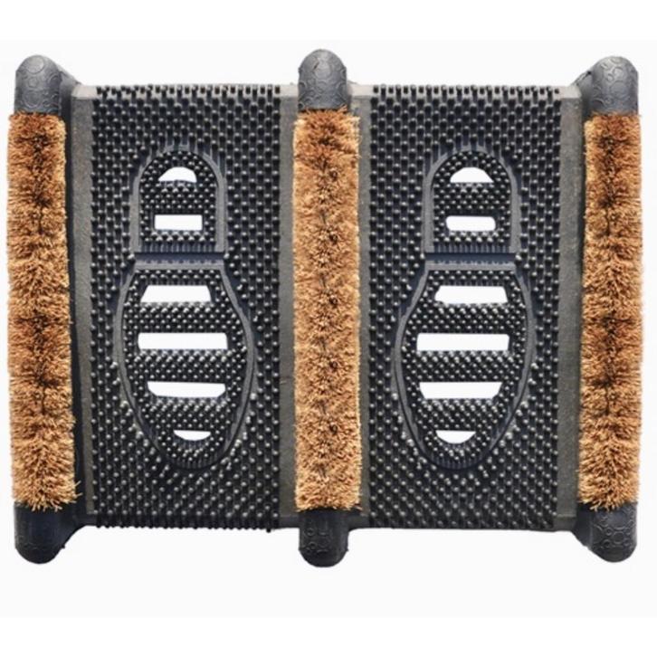 Benson Voetenveger met dubbele kokosborstels - 36x31x7 cm..., Tuin en Terras, Deurmatten, Nieuw, Ophalen of Verzenden