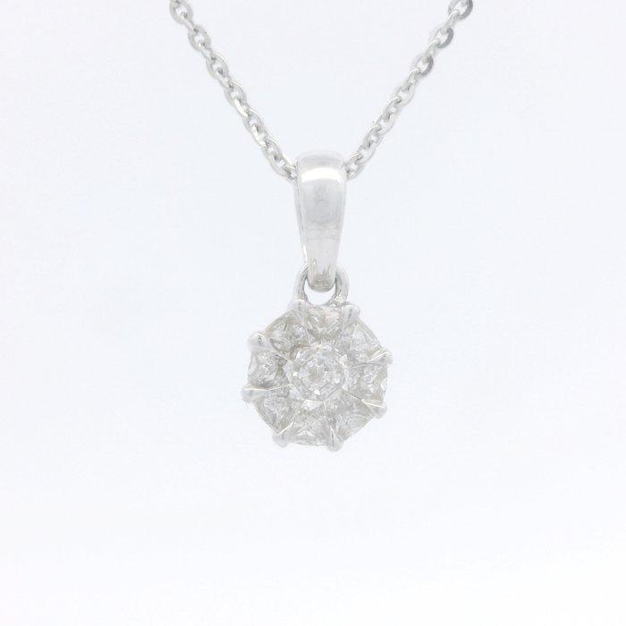 Ketting met hanger - 18 karaat Witgoud - 0.27ct. tw. Diamant, Sieraden, Tassen en Uiterlijk, Antieke sieraden