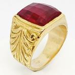 Ring - 18 karaat Geel goud - 4.20ct. tw. Synthetische, Nieuw