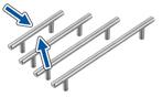 Set van 4 hoge kwaliteit massief stalen handgrepen (maat 1:, Ophalen of Verzenden, Nieuw