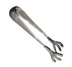 Beautiful large elegant antique solid silver sugar tongs -