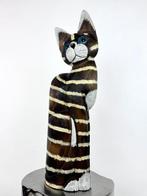 Figuur - Gatto in legno dipinto a mano - Hout