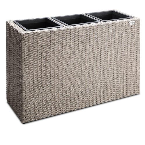 Polyrattan Bloembak 3 delig Creme 83x30,5x60cm (Partytenten), Tuin en Terras, Bloembakken en Plantenbakken, Nieuw, Verzenden