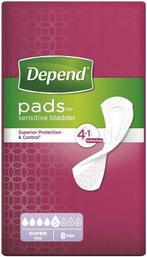 DEPEND PADS SUPER INLEGKRUISJES DOOSJE 8 STUKS, Verzenden, Nieuw