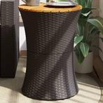 vidaXL Tuinbijzettafel trommelvormig poly rattan en massief, Tuin en Terras, Tuintafels, Verzenden, Nieuw