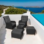 Wicker loungeset Benissa 2+2 met aluminium frame - zwart / g, Tuin en Terras, Verzenden, Nieuw