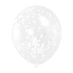 Confetti Ballonnen Wit 30,5cm 6st, Nieuw, Verzenden