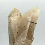 ELBAITI en TORMALIJN ingelegd in GROTE QUARTZ (20 cm)