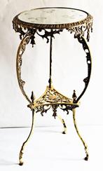 Bijzettafel - Messing, brons en gegraveerd kristal - Eerste