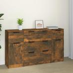 vidaXL 3-delige Dressoirset bewerkt hout gerookt eiken, Verzenden, Nieuw, 50 tot 100 cm, 25 tot 50 cm