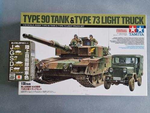 Tamiya 25186 JGSDF Type 90 Tank & Type 73 Light Truck 1:35, Hobby en Vrije tijd, Modelbouw | Auto's en Voertuigen, Tamiya, Verzenden