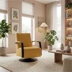 Leren draaifauteuil Mood - Toledo Giallo (geel) -, Huis en Inrichting, Fauteuils, Nieuw, Ophalen of Verzenden, 50 tot 75 cm, Industrieel, Modern