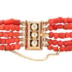Vintage bloedkoraal armband met siersluiting 14 krt, Ophalen of Verzenden, Nieuw