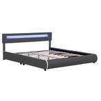 Gestoffeerd Bed Sevilla - 180 x 200 cm - Grijs - LED Verlich, Huis en Inrichting, Slaapkamer | Bedden, Verzenden, Nieuw