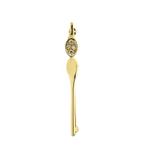 Gouden broche met diamant | 0,06 ct. (smalle broche, dames), Sieraden, Tassen en Uiterlijk, Broches, Gebruikt, Overige kleuren