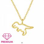 Ketting Dinosaurus - 925 Sterling zilver - Gold plated, Sieraden, Tassen en Uiterlijk, Kettingen, Met hanger, Verzenden, Nieuw