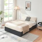 Tweepersoonsbed Nola met bedbodem kunstleer 200x140 cm zwart, Verzenden, Nieuw