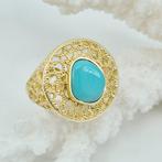 Turquoise - Zilver, Verguld - Ring - Turquoise Americano