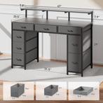 Bureau - Computertafel - Computerbureau - 120x50 cm - Grijs, Huis en Inrichting, Bureaus, Verzenden, Zo goed als nieuw