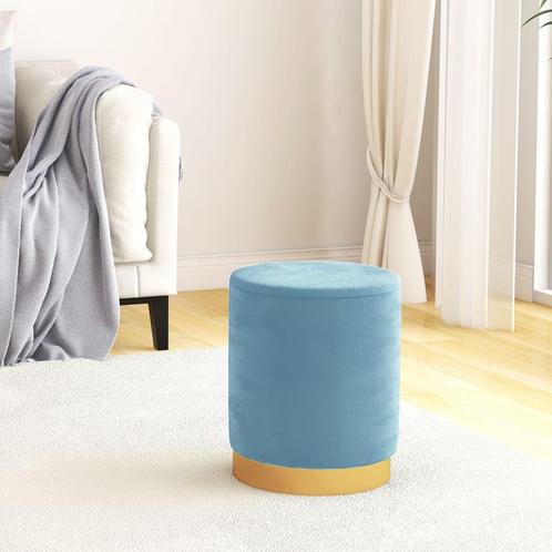 vidaXL Hocker met opbergruimte rond fluweel lichtblauw, Huis en Inrichting, Stoelen, Blauw, Nieuw, Verzenden