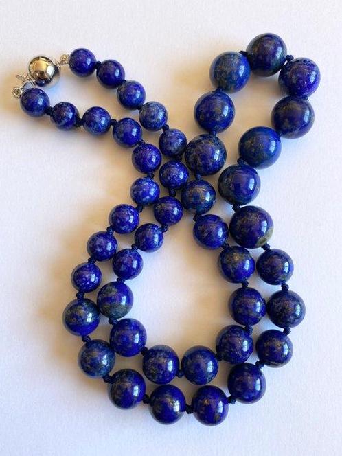 925. Plata - Lapis lazuli - Halsketting, Verzamelen, Mineralen en Fossielen