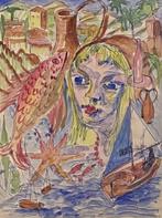 Henry Miller (1897-?) - Woman at the Seaside, Antiek en Kunst
