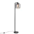 Design vloerlamp zwart met smoke glas - Qara Down, Huis en Inrichting, Lampen | Vloerlampen, Nieuw, Glas, Design, 150 tot 200 cm