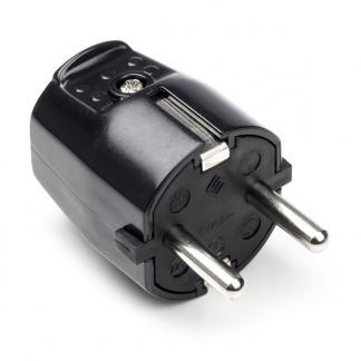Schuko stekker | Q-link (Randaarde, 16 A, Zwart), Doe-het-zelf en Verbouw, Elektra en Kabels, Nieuw, Verzenden