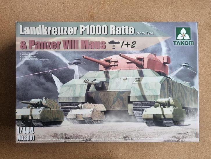 Takom 3001 Landkreuzer P1000 Ratte 1:144, Hobby en Vrije tijd, Modelbouw | Auto's en Voertuigen, Verzenden