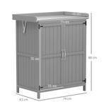 Tuinkast Hout, Weerbestendige Gereedschapsschuur 74x43x88cm,, Tuin en Terras, Tuintafels, Verzenden, Nieuw