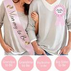 Babyshower of genderreveal set met sjerp, rozet en buttons, Verzenden, Nieuw, Versiering, Geboorte of Huwelijk