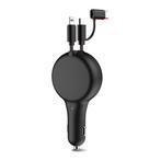 12v Adapter Zwart -Autolader Splitter Auto Micro USB USB-C L, Verzenden, Nieuw