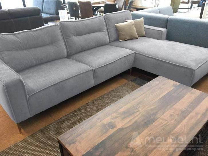 Loungebank Capelle - loungebanken - Zilver, Huis en Inrichting, Banken | Sofa's en Chaises Longues, 150 cm of meer, Nieuw, 200 tot 250 cm