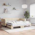 vidaXL Slaapbank met onderschuifbed 90x200 cm stof, 90 cm, Eenpersoons, Verzenden, Nieuw
