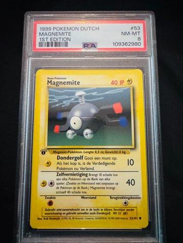 Pokémon - 1 Graded card - Magnemite 53/102 First edition - beschikbaar voor biedingen