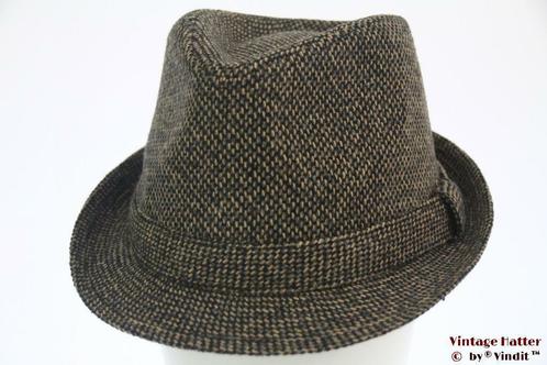 Trilby Hawkins tweed-stijl grijs en bruin beige 57,58,59, 60, Kleding | Heren, Hoeden en Petten, Hoed, Nieuw, Ophalen of Verzenden