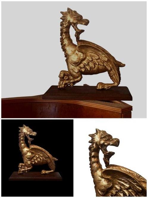 sculptuur, Drago - San Giorgio - 35 cm - Hout, Antiek en Kunst, Kunst | Niet-Westerse kunst