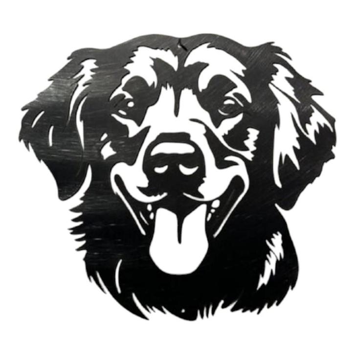 Wanddecoratie metaal hond De Golden Retriever, Tuin en Terras, Tuinwanddecoratie, Verzenden