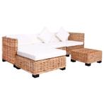 vidaXL Loungeset natuurlijk rattan 14-delig, Huis en Inrichting, Banken | Bankstellen, Verzenden, Nieuw, Riet of Rotan