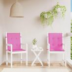 vidaXL Stoelkussens 2 st lage rug stof roze, Huis en Inrichting, Woonaccessoires | Kussens, Verzenden, Nieuw, Roze