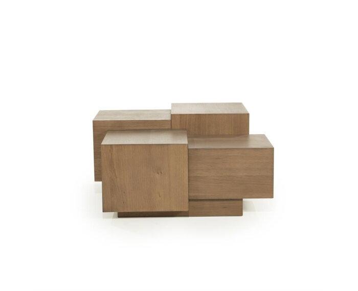 Salontafel Quinten vierkant 80x80cm - bruin | Eleonora, Huis en Inrichting, Tafels | Salontafels, Nieuw, Ophalen of Verzenden