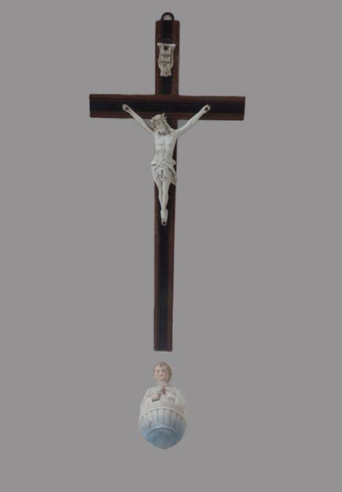 Snijwerk, Altes Holzkreuz mit gekreuzigten Jesus - Jesus am, Antiek en Kunst, Antiek | Boeken en Bijbels