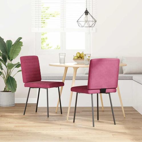 vidaXL Eetkamerstoelen 2 st fluweel wijnrood, Huis en Inrichting, Stoelen, Rood, Nieuw, Verzenden