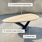 Eiken tafelblad kiezelvorm met facet, Huis en Inrichting, Tafels | Eettafels, Verzenden, Nieuw