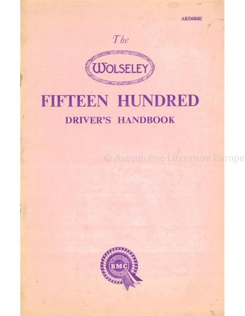 1960 WOLSELEY FIFTEEN HUNDRED INSTRUCTIEBOEKJE ENGELS, Auto diversen, Handleidingen en Instructieboekjes