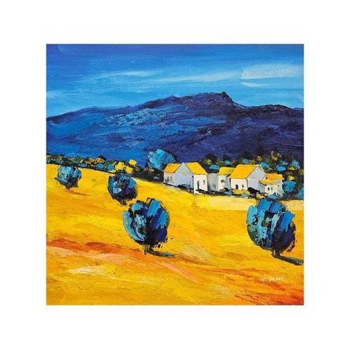 European School (XX) - Houses in the golden countryside, Antiek en Kunst, Kunst | Schilderijen | Klassiek